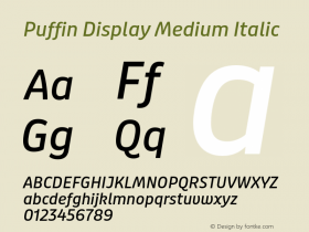 Puffin Display Medium Italic Version 1.0图片样张