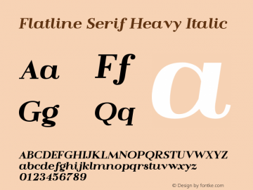 Flatline Serif Heavy Italic Version 1.000 | FøM Fix图片样张