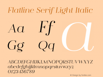 Flatline Serif Light Italic Version 1.000 | FøM Fix图片样张