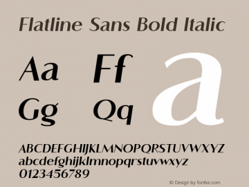 Flatline Sans Bold Italic Version 2.000;FEAKit 1.0图片样张