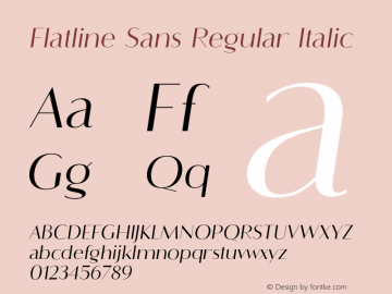 Flatline Sans Regular Italic Version 2.000;FEAKit 1.0图片样张