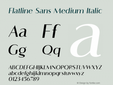 Flatline Sans Medium Italic Version 2.000;FEAKit 1.0图片样张