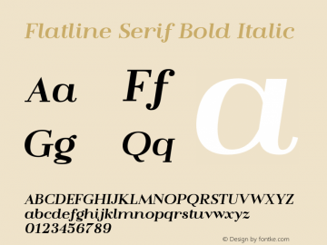 Flatline Serif Bold Italic Version 1.000;FEAKit 1.0图片样张