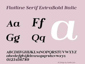 Flatline Serif ExtraBold Italic Version 1.000;FEAKit 1.0图片样张