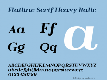 Flatline Serif Heavy Italic Version 1.000;FEAKit 1.0图片样张