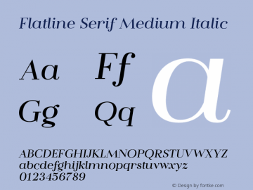 Flatline Serif Medium Italic Version 1.000;FEAKit 1.0图片样张