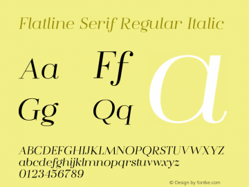 Flatline Serif Regular Italic Version 1.000;FEAKit 1.0图片样张