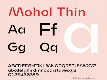 Mohol Thin Version 1.200 (2020-12-18) | web-otf图片样张