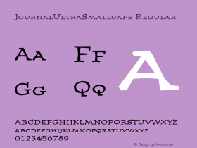 JournalUltraSmallcaps Regular Macromedia Fontographer 4.1 12/21/96 Font Sample