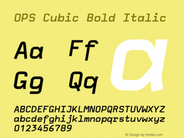 OPS Cubic Bold Italic Version 1.000;hotconv 1.0.109;makeotfexe 2.5.65596图片样张