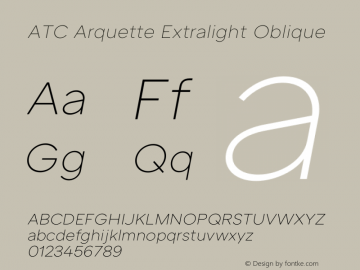 ATC Arquette Extralight Oblique Version 1.000 | FøM Fix图片样张