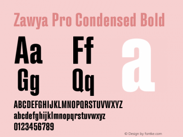 Zawya Pro Condensed Bold Version 1.000 | FøM Fix图片样张