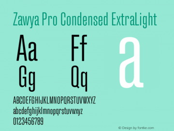 Zawya Pro Condensed ExtraLight Version 1.000 | FøM Fix图片样张