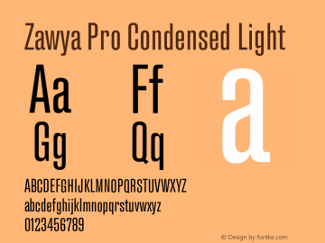 Zawya Pro Condensed Light Version 1.000 | FøM Fix图片样张