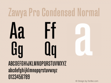 Zawya Pro Condensed Normal Version 1.000 | FøM Fix图片样张