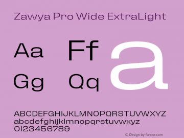 Zawya Pro Wide ExtraLight Version 1.000 | FøM Fix图片样张