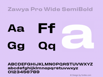 Zawya Pro Wide SemiBold Version 1.000 | FøM Fix图片样张