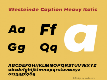 Westeinde Caption Heavy Italic Version 1.000 | web-otf图片样张