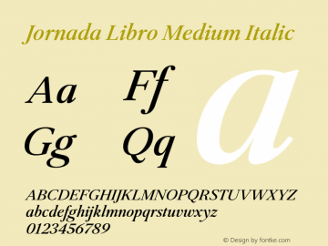Jornada Libro Medium Italic Version 1.000;PS 001.000;hotconv 1.0.88;makeotf.lib2.5.64775图片样张