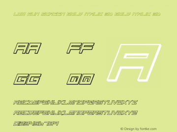 Low Gun Screen Bold Italic 3D Bold Italic 3D 001.000图片样张