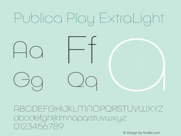 Publica Play ExtraLight Version 1.000 (2016-10-21) | FøM Fix图片样张