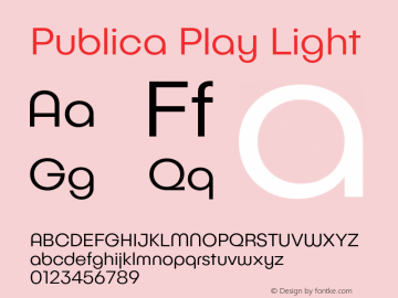 PublicaPlay-Light Version 1.000;PS 001.000;hotconv 1.0.88;makeotf.lib2.5.64775图片样张