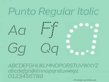 Punto Regular Italic Version 1.001 | FøM Fix图片样张