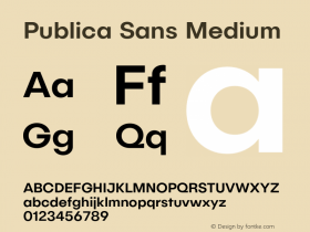 Publica Sans Medium Version 1.000 (2016-04-26) | FøM Fix图片样张