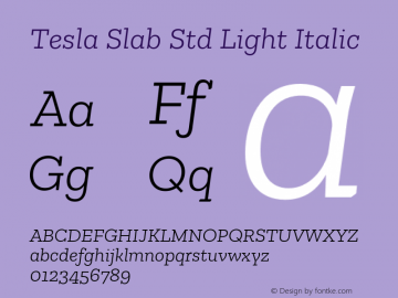 Tesla Slab Std Light Italic Version 5.0; 2015 | FøM Fix图片样张