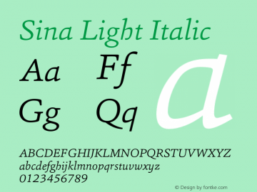 Sina Light Italic Version 1.000 (2013-06-16) | FøM Fix图片样张