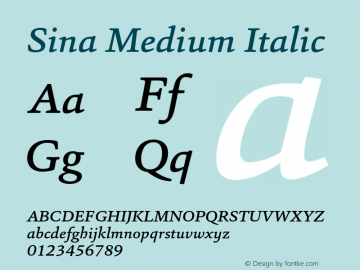 Sina Medium Italic Version 1.000 (2013-06-16) | FøM Fix图片样张