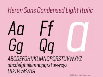 Heron Sans Condensed Light Italic Version 1.000 | FøM Fix图片样张