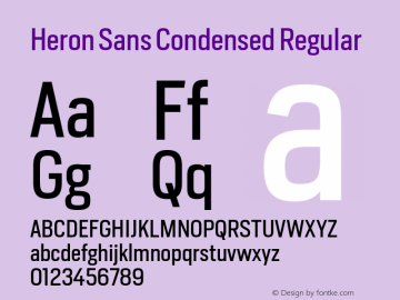 Heron Sans Condensed Regular Version 1.000 | FøM Fix图片样张