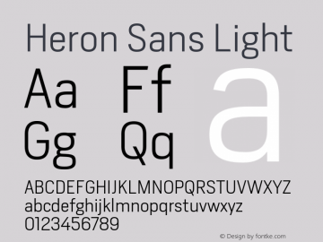 Heron Sans Light Version 1.000 | FøM Fix图片样张