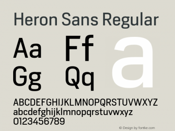 Heron Sans Regular Version 1.000 | FøM Fix图片样张