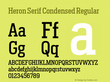 Heron Serif Condensed Regular Version 1.000 | FøM Fix图片样张