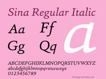 Sina Regular Italic Version 1.000 (2012-02-07) | FøM Fix图片样张
