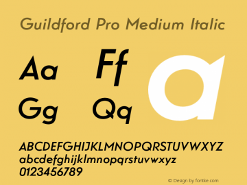 Guildford Pro Medium Italic Version 1.000 | FøM Fix图片样张