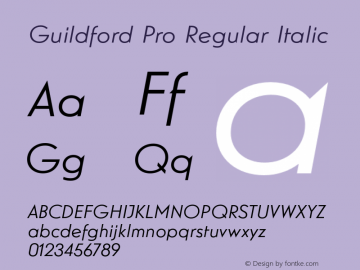 Guildford Pro Regular Italic Version 1.000 | FøM Fix图片样张