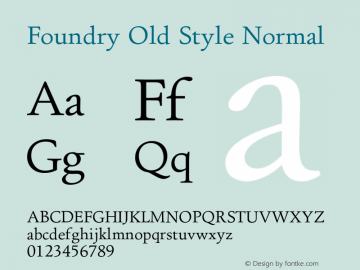 Foundry Old Style Normal Version 1.000 | web-otf图片样张
