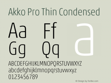 Akko Pro Thin Condensed Version 1.00图片样张