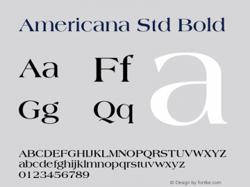 Americana Std Bold Version 1.000 Build 1000图片样张