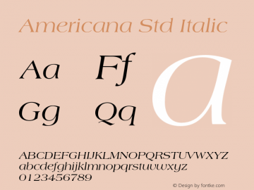 AmericanaStd-Italic Version 2.000 Build 1000图片样张