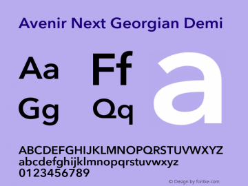 Avenir Next Georgian Demi Version 2.00图片样张