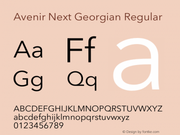 Avenir Next Georgian Regular Version 2.00图片样张