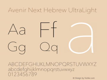 Avenir Next Hebrew UltLt Version 1.00图片样张