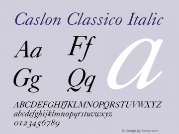 Caslon Classico Italic Version 1.00图片样张