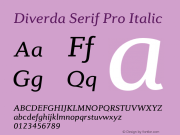 Diverda Serif Pro Italic Version 2.00图片样张