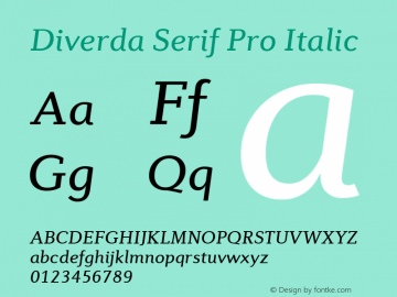 Diverda Serif Pro Italic Version 2.00图片样张