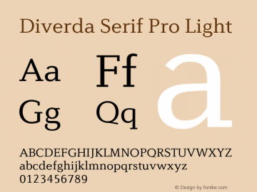 Diverda Serif Pro Light Version 2.00图片样张